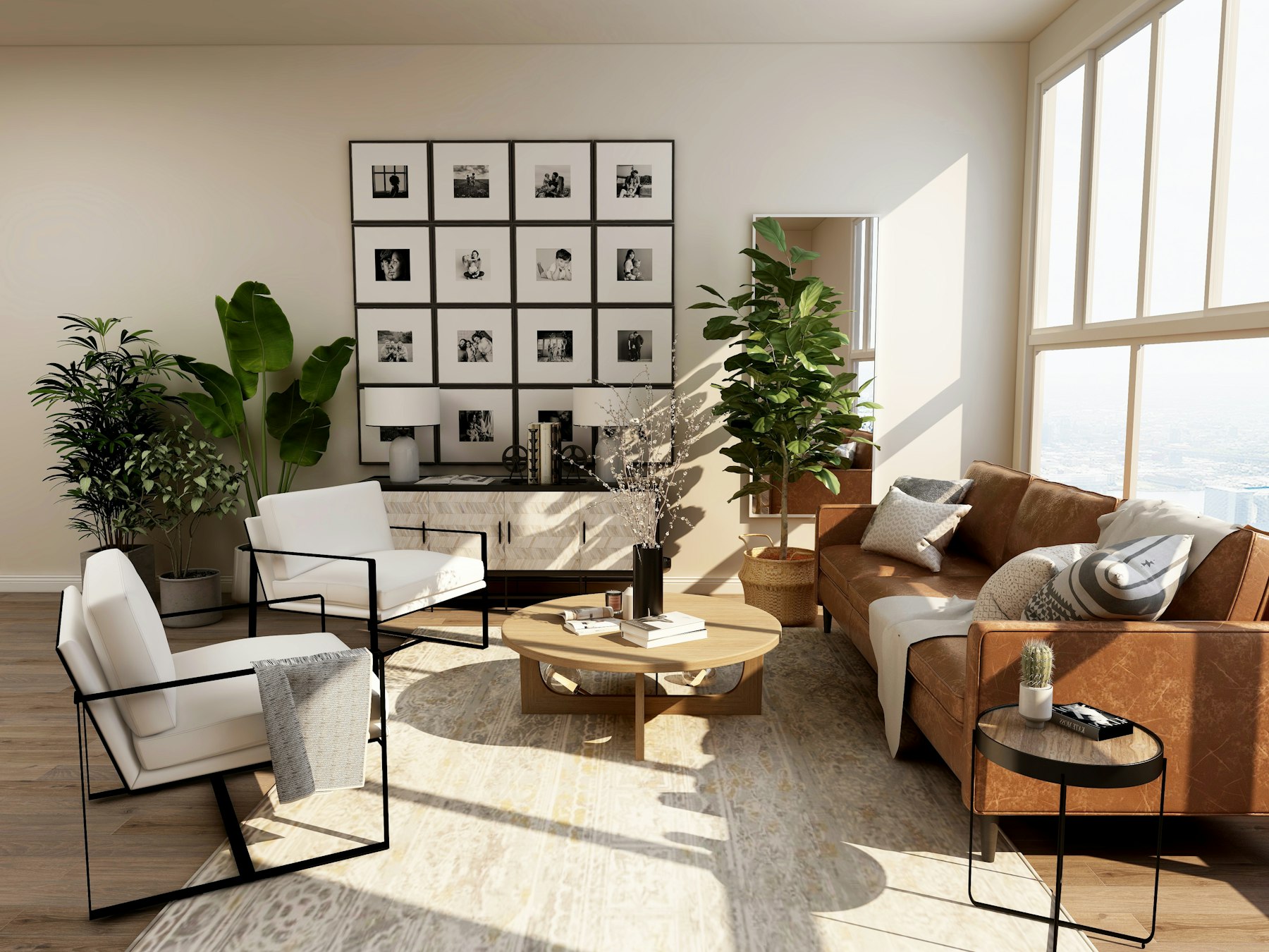 Bright, clean living room with fresh indoor air and natural light